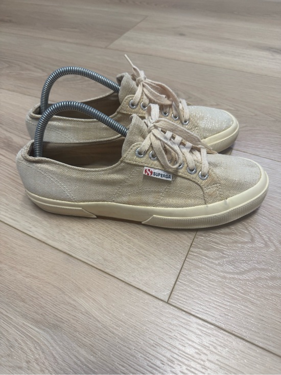 Superga Shoes - Superga 2750 Cotu Classic canvas sneakers in a metallic beige woman’s size 9.5